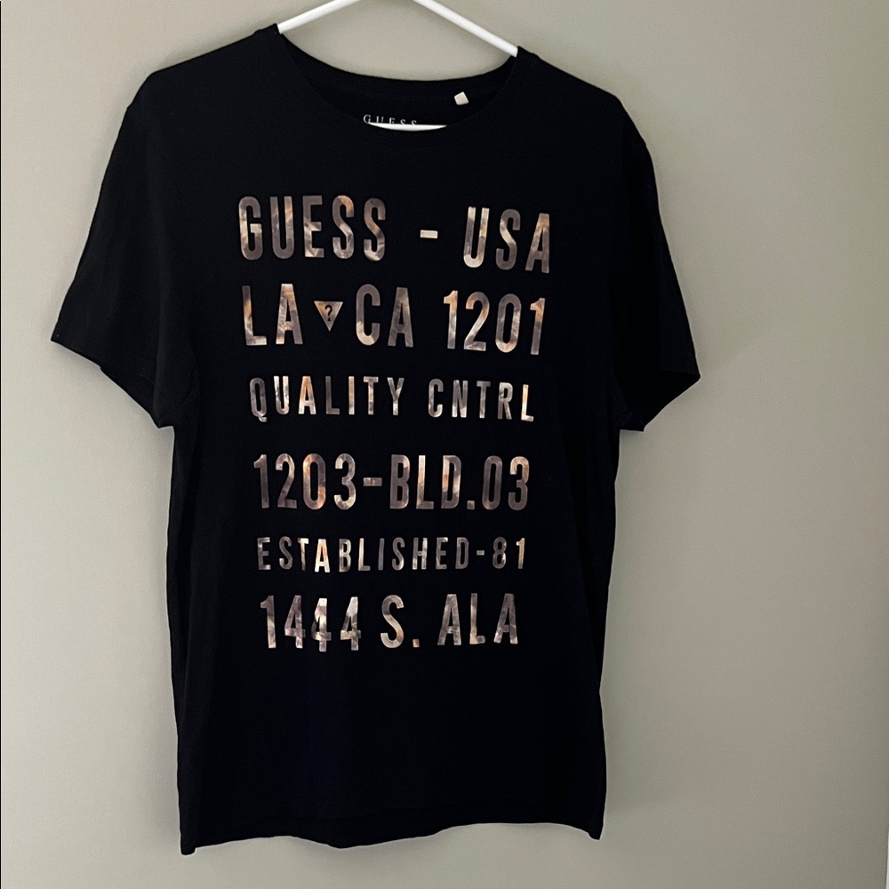 Guess USA Black Graphic Logo T Shirt Men’s Medium
